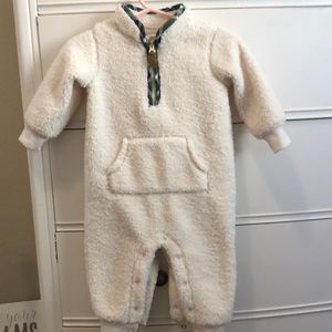 Sherpa onesie with pocket